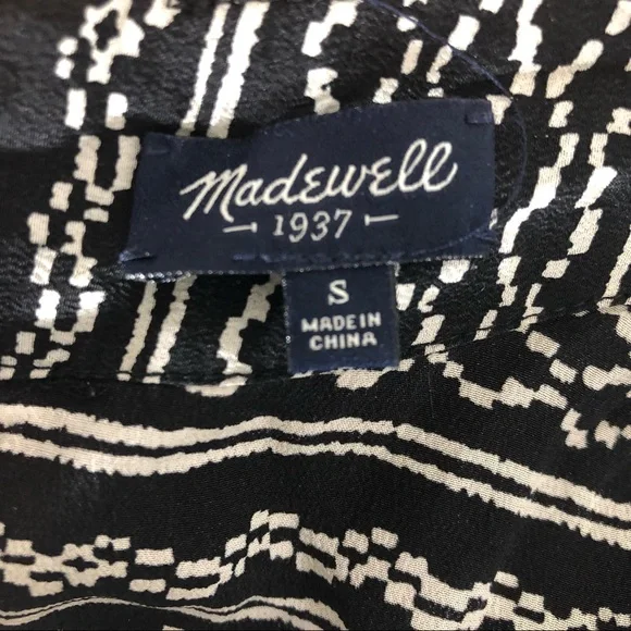 Madewell 100% Silk Tidal Wave Aztec Kimono Romper Size Small - Picture 5 of 7